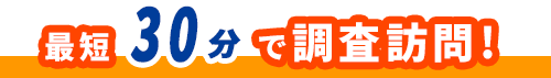 最短30分で調査訪問！